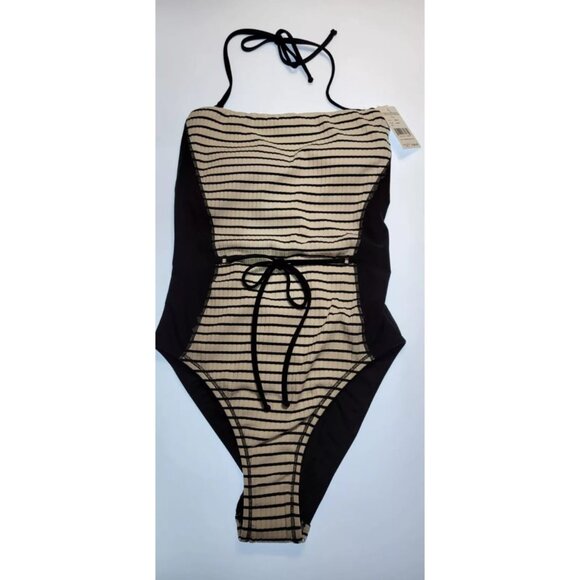 COPY - ROBIN PICCONE One Piece Swimsuit Black Size 8 Striped - Picture 6 of 10